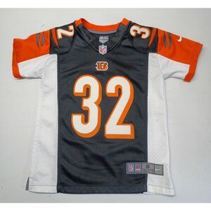Nike NFL Jeremy Hill #32 Football Jersey Cincinnati Bengals Youth Boys Sz 8